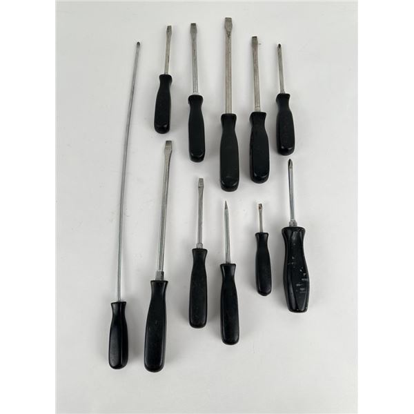 Collection of Snap on Black Handle Screwdrivers