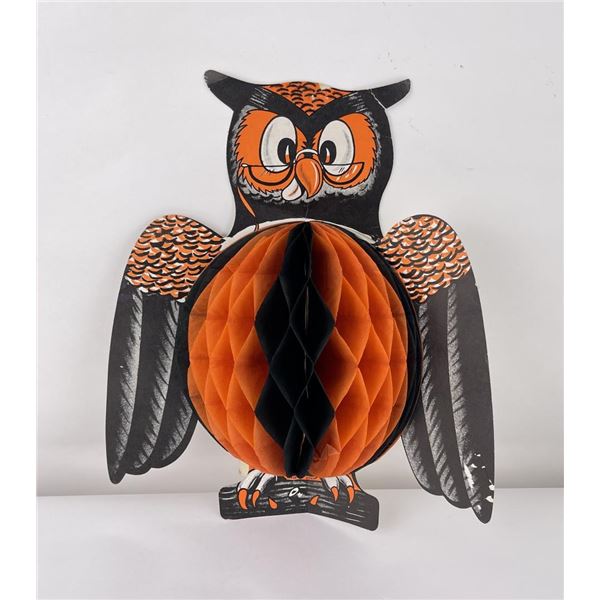 Vintage Halloween Honeycomb Owl Decoration