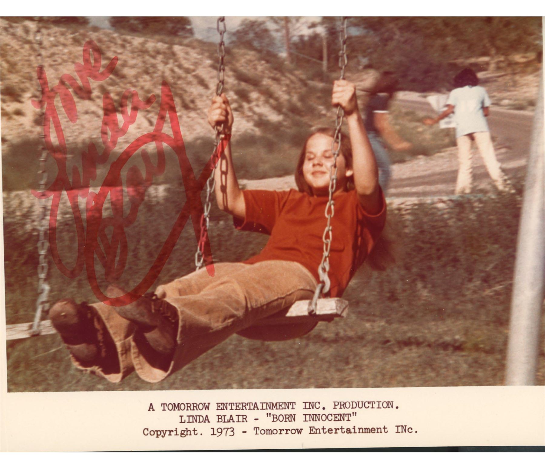 Linda Blair signed Born Innocent movie still