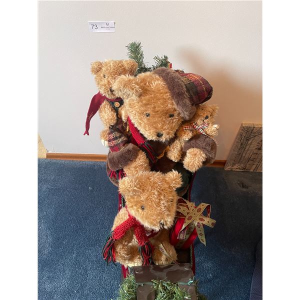 Christmas Sleigh With 4 Bears
