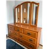 Image 1 : Shermag Solid Oak Dresser With Mirror 60L x 17D x 68T