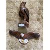 Image 1 : Carved Eagle Wood Statue 13T With Decorative Eagle