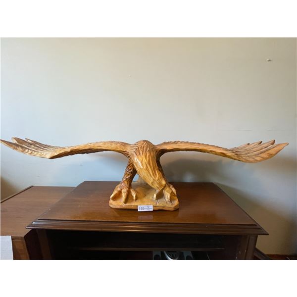 Large Wood Carved Eagle 50L x 13H