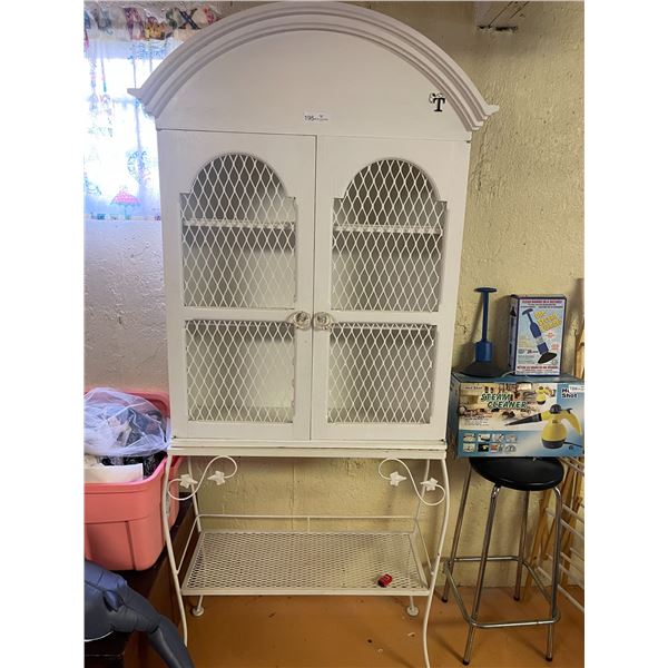 Vintage French Style Metal Bistro Cabinet 32L x 10D x 78T