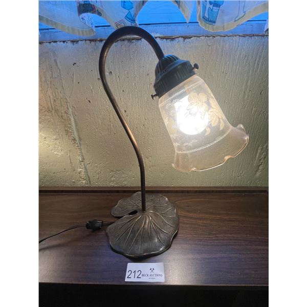 Reading Lamp Floral Bronze Base