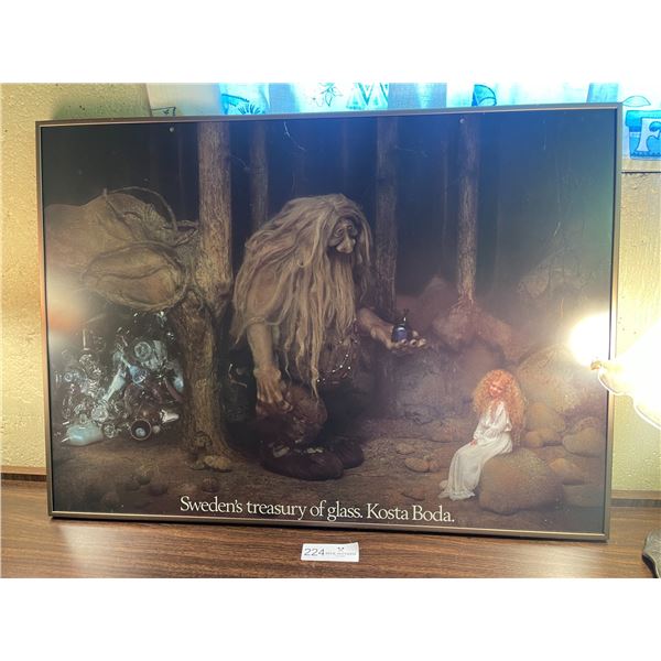 Swedens Treasury Of Glass Kosta Boda Poster Framed Troll 28L 20T