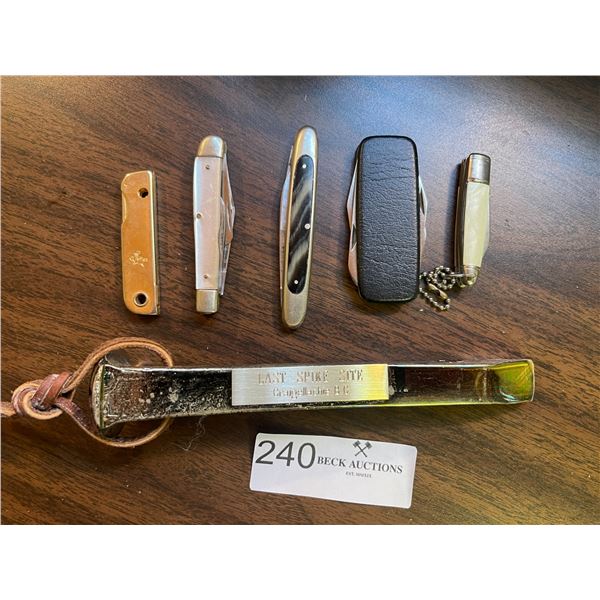 Pocket Knife Collection & Railroad Spike