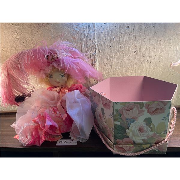 Showgirl Doll & Floral Hat Box 12T