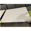 Image 2 : COALESSE LAGUNITAS ( 4"L X 3"W X 26"H ) LIGHT GREY METAL BASE RECTANGULAR RESTAURANT TABLE