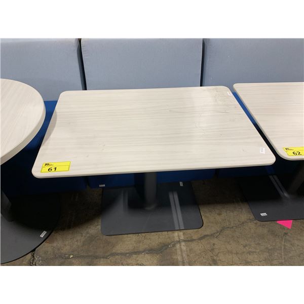 COALESSE LAGUNITAS ( 36 L X 24 W X 26 H ) LIGHT GREY METAL BASE RECTANGULAR CAFE TABLE