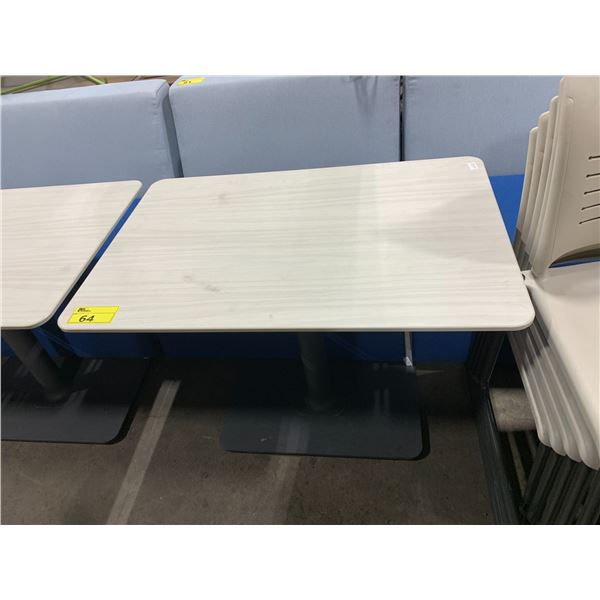 COALESSE LAGUNITAS ( 36 L X 24 W X 26 H ) LIGHT GREY METAL BASE RECTANGULAR CAFE TABLE