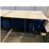 Image 2 : COALESSE LAGUNITAS ( 36"L X 24"W X 26"H ) LIGHT GREY METAL BASE RECTANGULAR CAFE TABLE