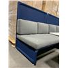 Image 2 : 2 TONE GREY & BLUE BANQUETTE SEATING SECTION WITH PRIVACY SCREEN ( 51"W X 33"D X 51"H )