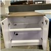 Image 2 : WHITE 2 DOOR ( 30"L X 19"W X 28"H ) LOCKING STORAGE CABINET ( ** NO KEY ** )