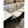 Image 2 : 5 WHITE PLASTIC MODERN METAL FRAME STACKING CHAIRS