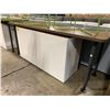 Image 2 : WHITE MODERN WAVE FRONT 2 DOOR ( 47"W X 16.5D X 26H ) STORAGE CABINET