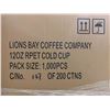 Image 2 : PALLET OF LIONS BAY COFFEE COMPANY 12OZ RPET COLD CUPS ( 1000 PIECES PER BOX )