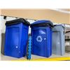 Image 1 : LOT OF 2 BLUE SLIM JIM RECYCLE BINS & GREY SLIM JIM RECYCLE BIN