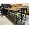 Image 4 : LOT OF 2 WOODEN STOOLS AND 2 WOODEN BENCHES WITH METAL LEGS