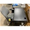 Image 1 : DARK WOOD SINGLE DRAWER LAPTOP DESK WITH GREY GASLIFT MOBILE OFFICE CHAIR