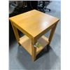 Image 3 : LOT OF RUBBER SLIP RESISTANT MATTS , LIGHT WOODEN SIDE TABLE & DARK WOODEN CRATE SHELF