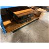 Image 1 : LOT OF 2 WOODEN SINGLE DRAWER DESKS & DESK WITH GREEN LEGS