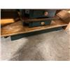 Image 3 : LOT OF 2 WOODEN SINGLE DRAWER DESKS & DESK WITH GREEN LEGS