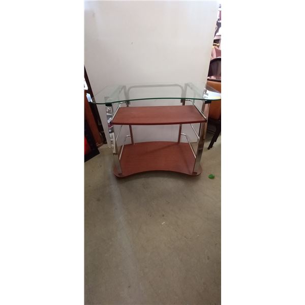 GLASSTOP SM. COMPUTER DESK