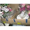 Image 1 : 2 BOXES OF ASST. GLASSWARE, ARTIFICIAL FLOWERS, ETC.