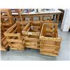 Image 1 : 6 WOODEN 34"W X 21"D X 31"H COMMERCIAL MOBILE TEXTILE CART