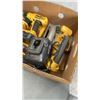 Image 2 : BOX OF CORDLESS DEWALT POWER TOOLS ALL WORKING WITH BATTERY AND 2 CHARGERS