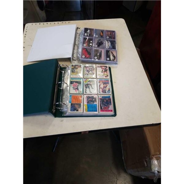 2 BINDERS OF TRADING CARDS: HOCKEY, BASBALL AND MORE