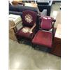 Image 1 : 2 VINTAGE ARMCHAIRS ONE WITH STITCHED SEAT