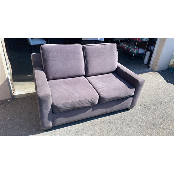 GREY MODERN MICROFIBRE LOVESEAT