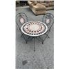 Image 1 : 3 PC METAL PATIO TILE TABLE SET