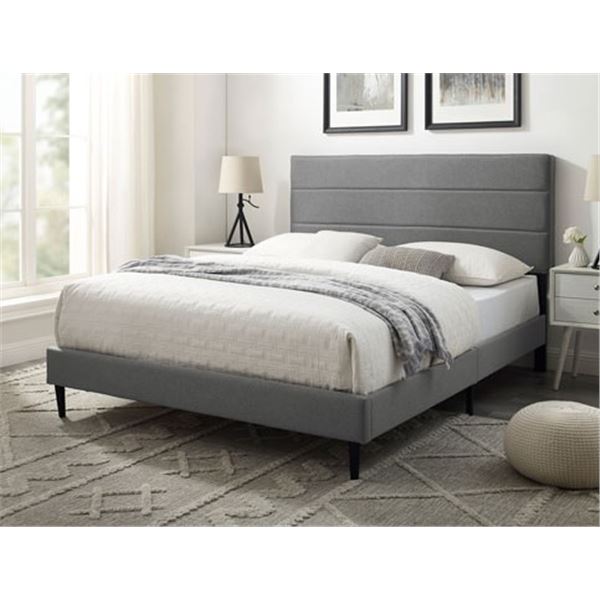 AS NEW LINON HOME ALEXIS HEADBOARD QUEEN SIZE BED FRAME - RETAIL $429