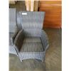 Image 3 : 2 RATTAN CANVAS ALUMINUM PATIO ARMCHAIRS