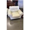 Image 2 : IVORY NAPOLI 100% LEATHER SOFA  AND ARM CHAIR MADE IN CANADA