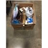 Image 1 : BOX OF AMAZON ITEMS - BEE KEEPER SUIT, MARBLES, GAUZE PADS, TOY GUNS, ETC