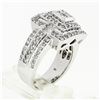 Image 9 : 18k White Gold 1.20 ctw Round & Princess Cut Diamond Tiered Square Cluster Ring