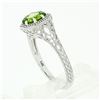 Image 6 : NEW 14k White Gold 1.11 ctw Fine Filigree & Milgrain Work Peridot Solitaire Ring