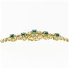 Image 6 : Vintage 18k Gold 7.68 ctw VERY FINE Oval Emerald & Round Diamond Chain Bracelet