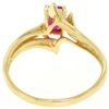 Image 4 : 14K Solid Yellow Gold.83 ctw Prong Set Emerald Cut Red Ruby Solitaire Bypass Rin