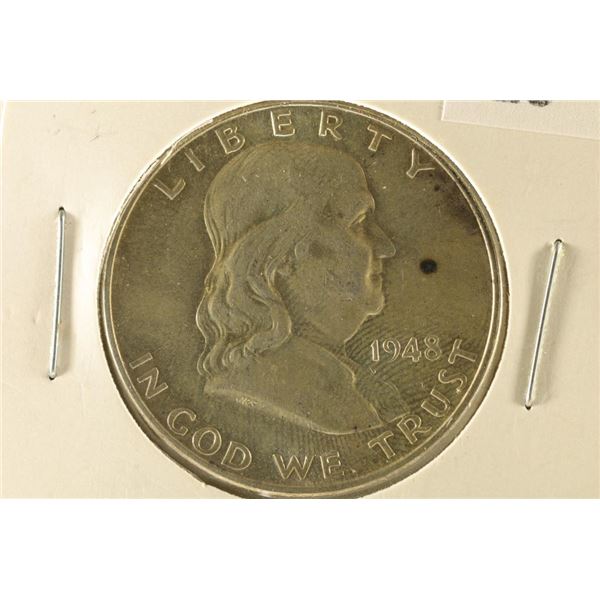 1948 FRANKLIN SILVER HALF DOLLAR (BU) WITH TONING