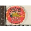 Image 1 : $5 GRAND CASINO CHIP. 1993 GRAND OPENING