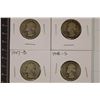 1944-D, 45-S, 47-D & 48-S WASHINGTON SILVER 1/4'S