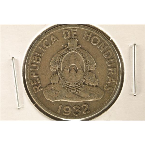 1932 HONDURAS SILVER 50 CENTAVOS .1808 OZ. ASW