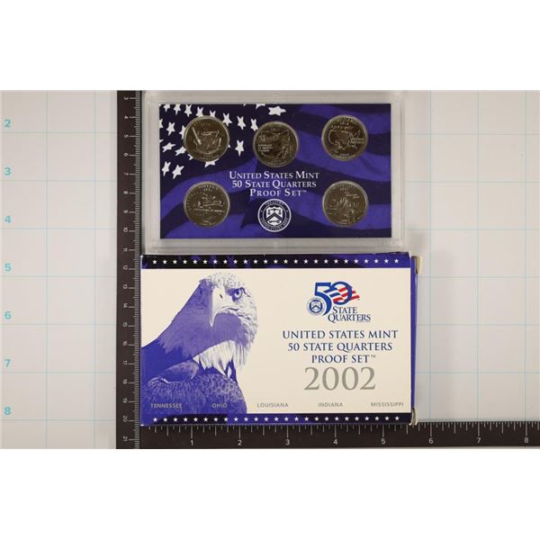 2002 US 50 STATE QUARTERS PROOF SET WITH BOX