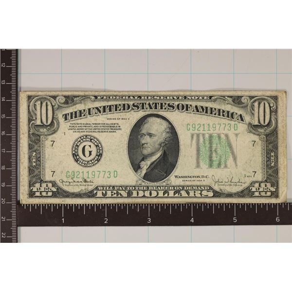 1934-D US $10 FRN GREEN SEAL