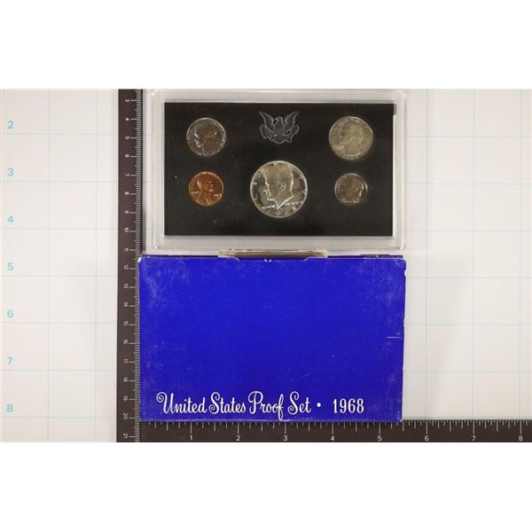 1968 US PROOF SET WITH BOX, 40% SILVER JFK HALF